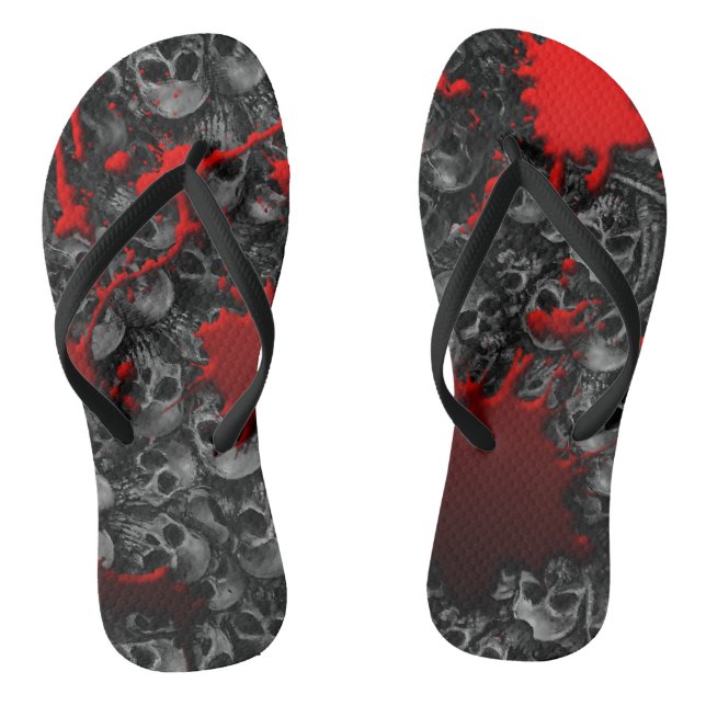 Blood and skulls series #1 thongs (Footbed)