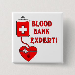 BLOOD BANK EXPERT 15 CM SQUARE BADGE