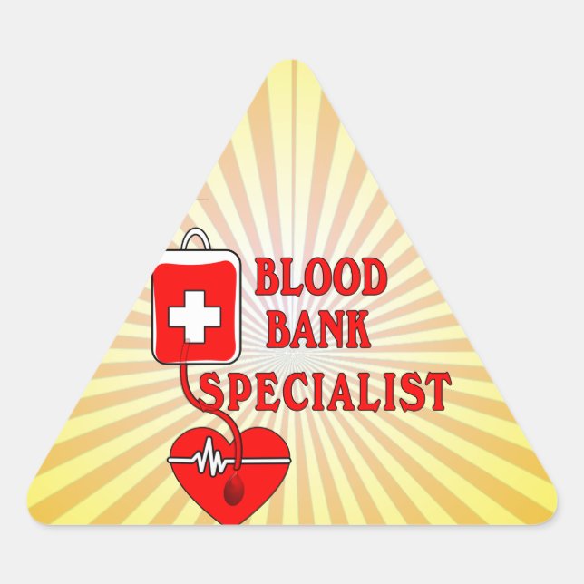 BLOOD BANK SPECIALIST TRIANGLE STICKER (Front)