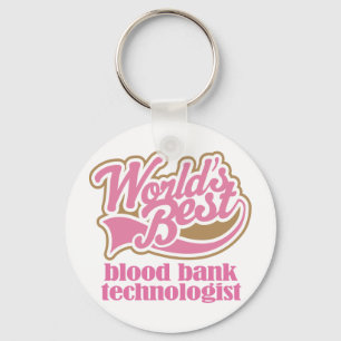 Blood Bank Technologist Pink Gift Key Ring