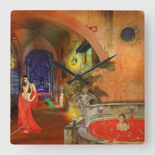 Blood Bath Square Wall Clock