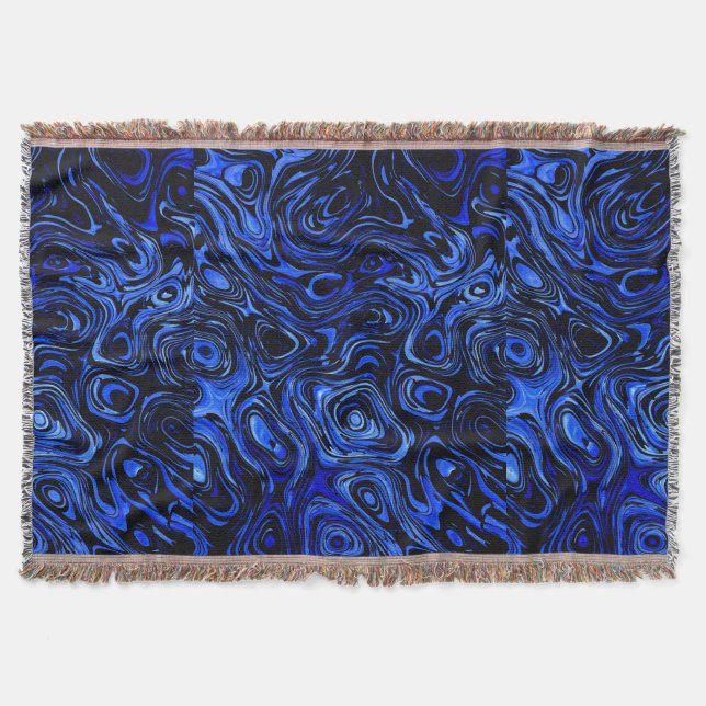 Blood Blue Water Fire Stone Throw Blanket (Front)