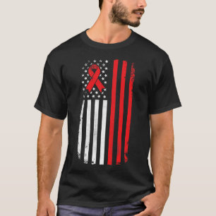 Blood Cancer Awareness American Flag T-Shirt