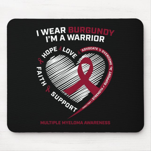 Blood Cancer Awareness Burgundy Multiple Myeloma W Mouse Pad (Front)