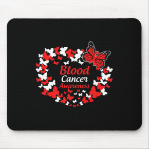 Blood Cancer Awareness Butterfly Apparel Red Ribbo Mouse Pad
