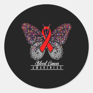 Blood Cancer Awareness Butterfly Lovers Gifts 2 Classic Round Sticker