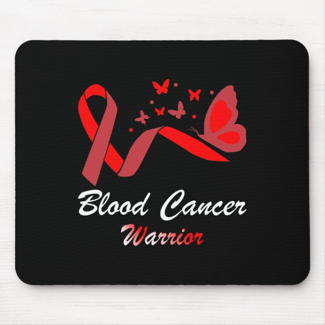 Blood Cancer Awareness Butterfly Red Ribbon Suppor Mouse Pad (Front)