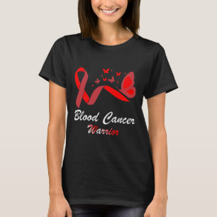 Blood Cancer Awareness Butterfly Red Ribbon Suppor T-Shirt