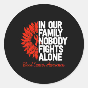 Blood Cancer Awareness Family Leukaemia Lymphoma B Classic Round Sticker