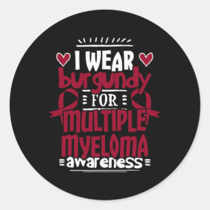 Blood Cancer Awareness Gift Plasma Cell Myeloma Classic Round Sticker