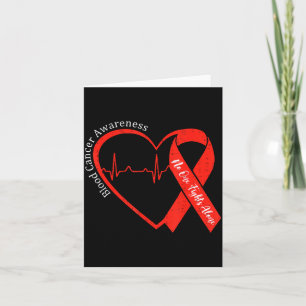 Blood Cancer Awareness Heart Ribbon Red Support Card
