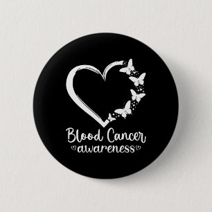 Blood Cancer Awareness Month Red Ribbon Butterfly 6 Cm Round Badge