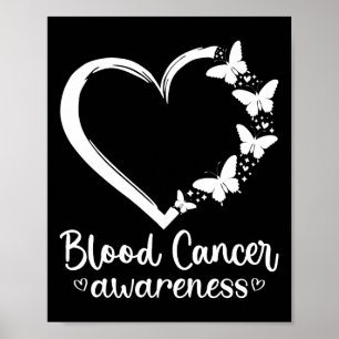 Blood Cancer Awareness Month Red Ribbon Butterfly Poster