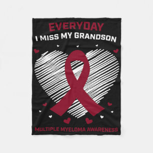 Blood Cancer Awareness Products Grandson Multiple Fleece Blanket