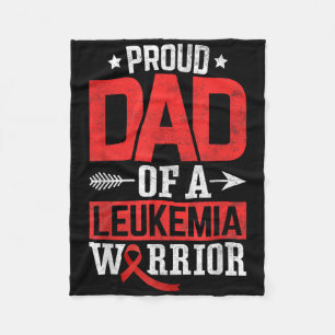 Blood Cancer Awareness Proud Dad Of A Leukaemia Fi Fleece Blanket