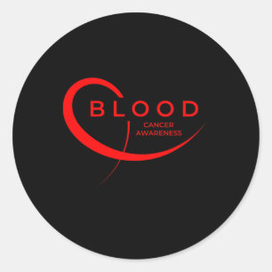 Blood Cancer Awareness Red Ribbon 3 Classic Round Sticker
