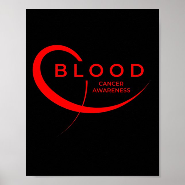 Blood Cancer Awareness Red Ribbon 3 Poster (Front)