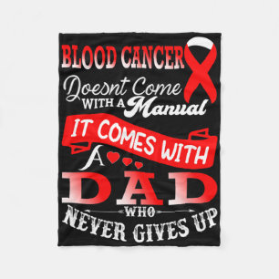 Blood Cancer Awareness Red Ribbon Dad Father Suppo Fleece Blanket