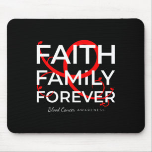 Blood Cancer Awareness Red Ribbon Faith Family For Mouse Pad