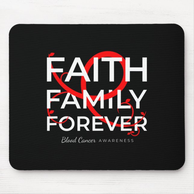 Blood Cancer Awareness Red Ribbon Faith Family For Mouse Pad (Front)