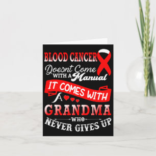 Blood Cancer Awareness Red Ribbon Grandma Support Card