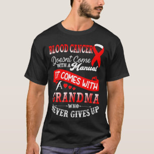 Blood Cancer Awareness Red Ribbon Grandma Support T-Shirt