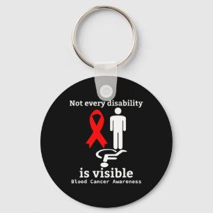 Blood Cancer Awareness Red Ribbon Support 1 Key Ring