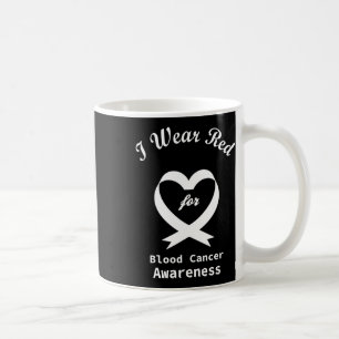 Blood Cancer Awareness Red Ribbon Support Coffee Mug