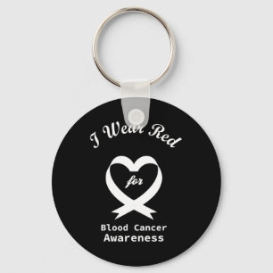 Blood Cancer Awareness Red Ribbon Support Key Ring