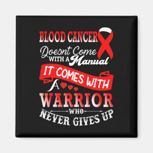 Blood Cancer Awareness Red Ribbon Warrior Support Magnet