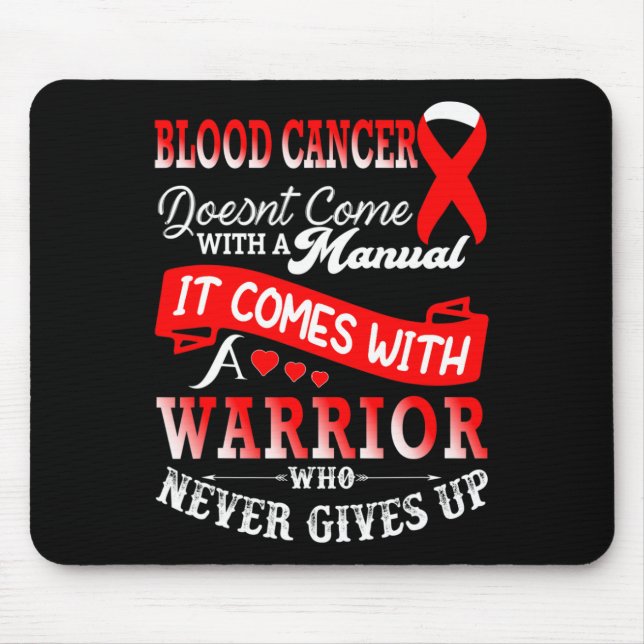 Blood Cancer Awareness Red Ribbon Warrior Support  Mouse Pad (Front)