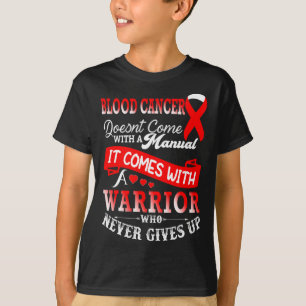 Blood Cancer Awareness Red Ribbon Warrior Support T-Shirt