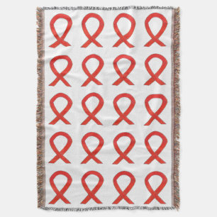 Blood Cancer Awareness Ribbon Art Throw Blankets