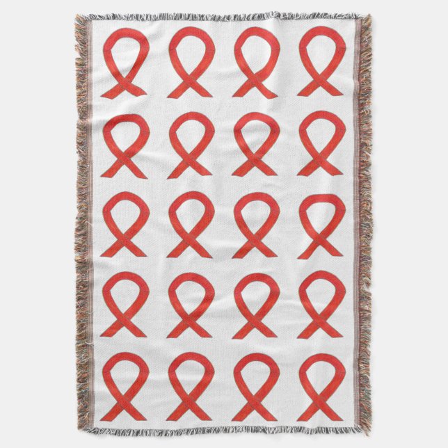 Blood Cancer Awareness Ribbon Art Throw Blankets (Front Vertical)
