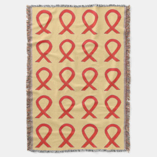 Blood Cancer Awareness Ribbon Art Throw Blankets