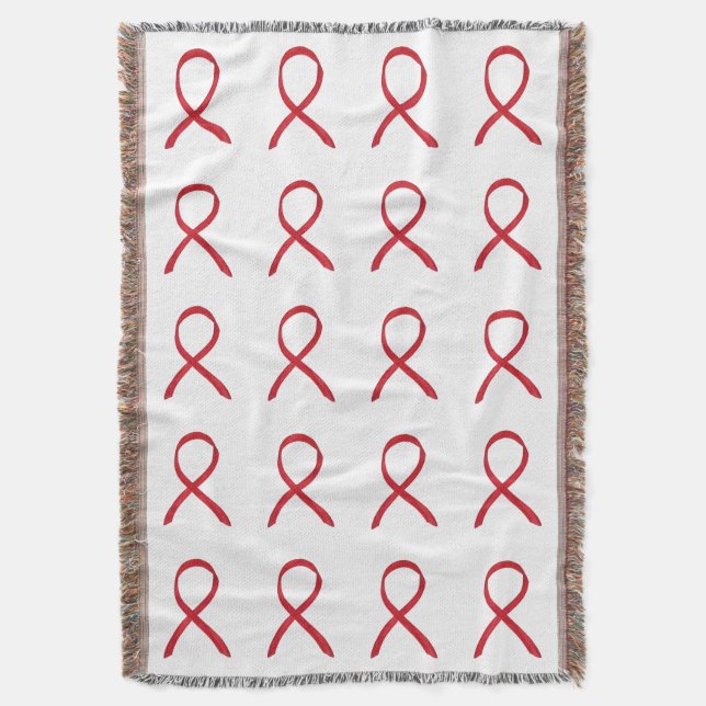 Blood Cancer Awareness Ribbon Art Throw Blankets (Front Vertical)