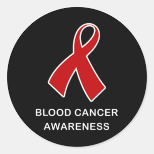 Blood Cancer Awareness Ribbon Classic Round Sticker