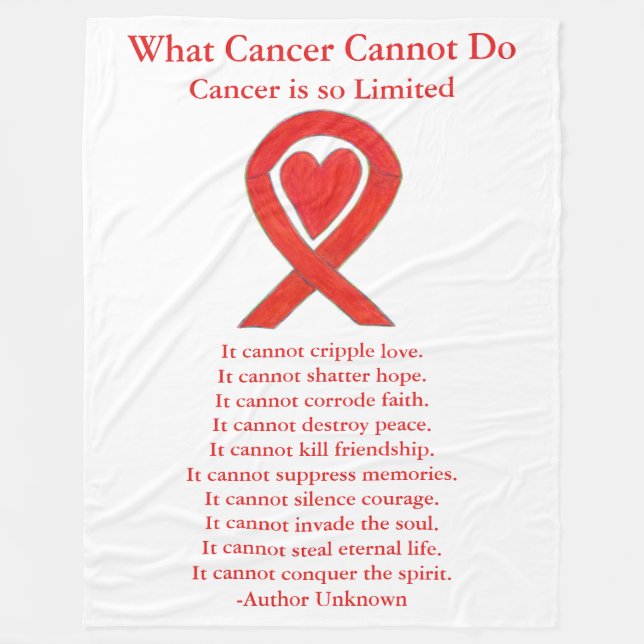 Blood Cancer Awareness Ribbon Fleece Blankets (Front)