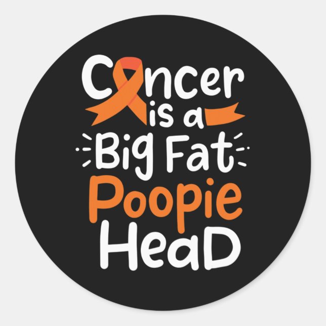 Blood Cancer Awareness Ribbon Leukaemia Poopie Hea Classic Round Sticker (Front)