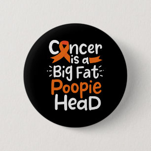 Blood Cancer Awareness Ribbon Leukemia Poopie Head 6 Cm Round Badge