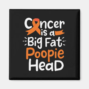 Blood Cancer Awareness Ribbon Leukemia Poopie Head Magnet