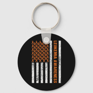 Blood Cancer Awareness Ribbon Orange Leukaemia Ame Key Ring