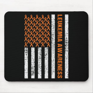 Blood Cancer Awareness Ribbon Orange Leukaemia Ame Mouse Pad