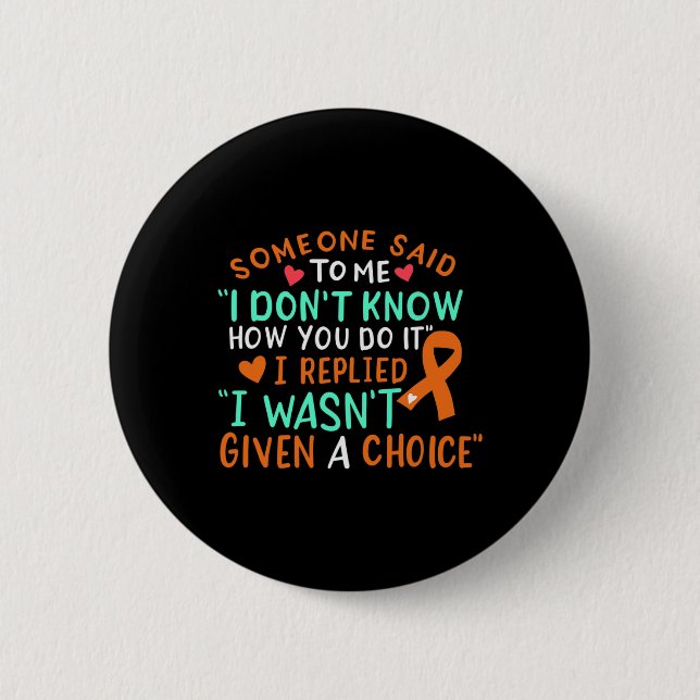 Blood Cancer Awareness Ribbon Orange Leukaemia Fig 6 Cm Round Badge (Front)