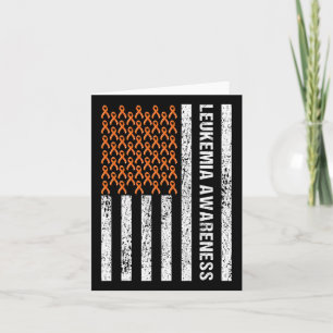 Blood Cancer Awareness Ribbon Orange Leukaemia Fla Card