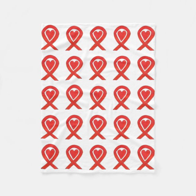 Blood Cancer Awareness Ribbon Soft Fleece Blanket (Front)