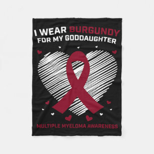 Blood Cancer Burgundy Goddaughter Multiple Myeloma Fleece Blanket