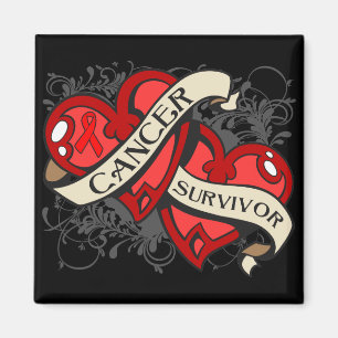 Blood Cancer Cancer Survivor Dual Hearts Magnet