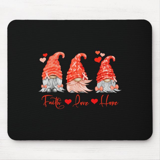 Blood Cancer Faith Hope Love Red Gnomes Heart Warr Mouse Pad (Front)