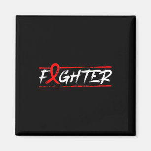 Blood Cancer Fighter - Red Ribbon Awareness Magnet